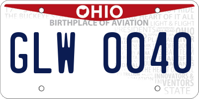 OH license plate GLW0040