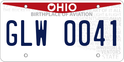 OH license plate GLW0041