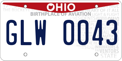 OH license plate GLW0043
