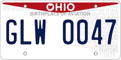 OH license plate GLW0047