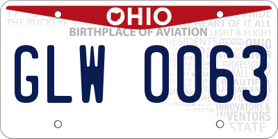 OH license plate GLW0063