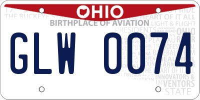 OH license plate GLW0074