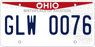 OH license plate GLW0076