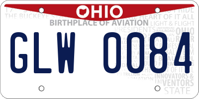 OH license plate GLW0084
