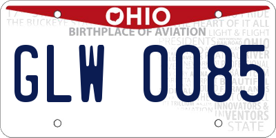 OH license plate GLW0085