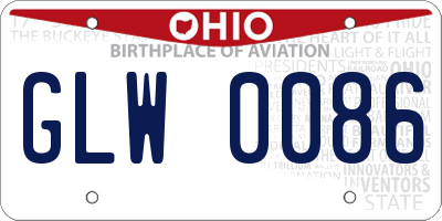 OH license plate GLW0086