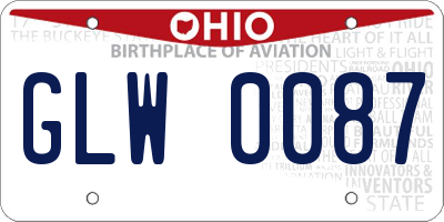 OH license plate GLW0087