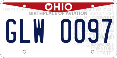 OH license plate GLW0097