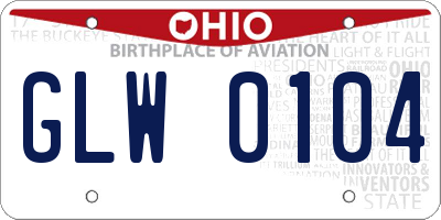 OH license plate GLW0104