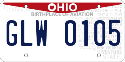 OH license plate GLW0105