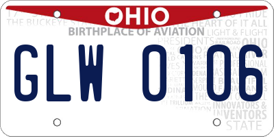 OH license plate GLW0106