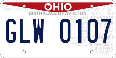 OH license plate GLW0107