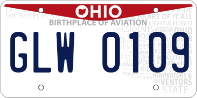 OH license plate GLW0109