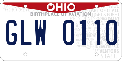 OH license plate GLW0110