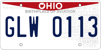 OH license plate GLW0113