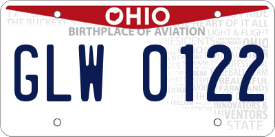 OH license plate GLW0122