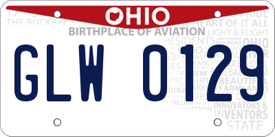 OH license plate GLW0129