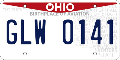 OH license plate GLW0141