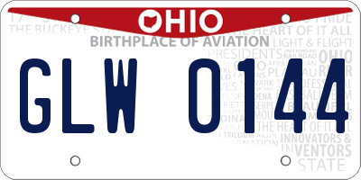 OH license plate GLW0144