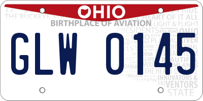 OH license plate GLW0145