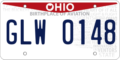 OH license plate GLW0148