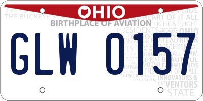 OH license plate GLW0157