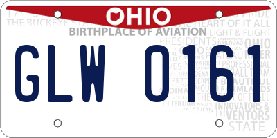 OH license plate GLW0161