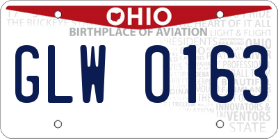 OH license plate GLW0163