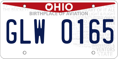 OH license plate GLW0165