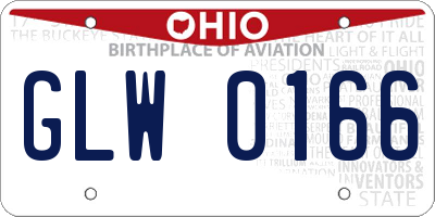 OH license plate GLW0166