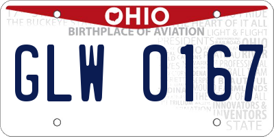 OH license plate GLW0167