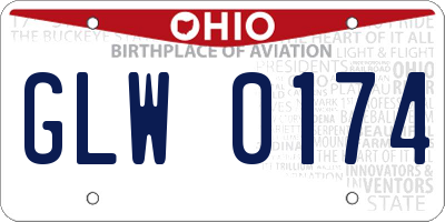 OH license plate GLW0174