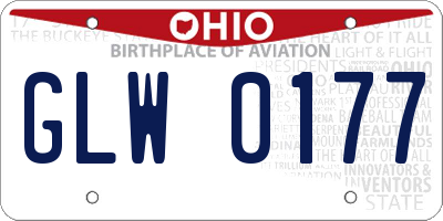 OH license plate GLW0177