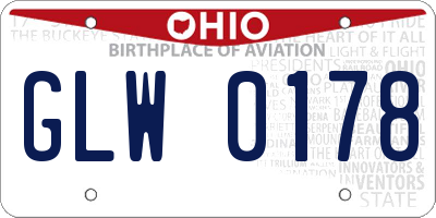OH license plate GLW0178