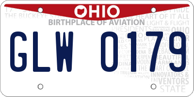 OH license plate GLW0179