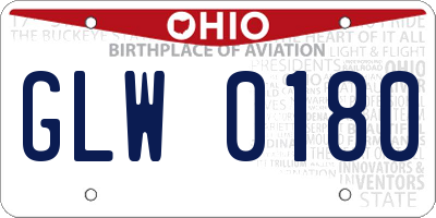 OH license plate GLW0180
