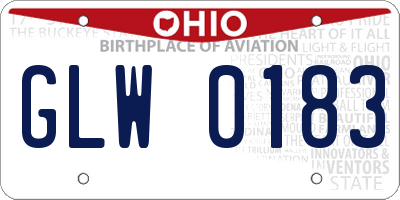 OH license plate GLW0183