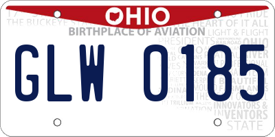 OH license plate GLW0185