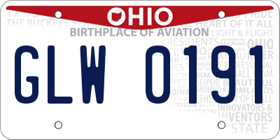 OH license plate GLW0191