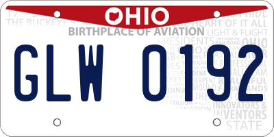 OH license plate GLW0192