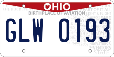 OH license plate GLW0193