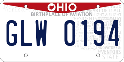 OH license plate GLW0194
