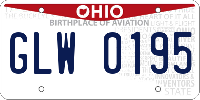 OH license plate GLW0195