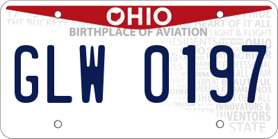 OH license plate GLW0197