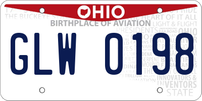 OH license plate GLW0198