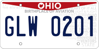 OH license plate GLW0201
