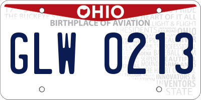 OH license plate GLW0213