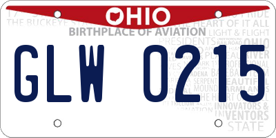 OH license plate GLW0215