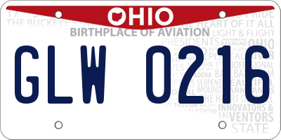 OH license plate GLW0216
