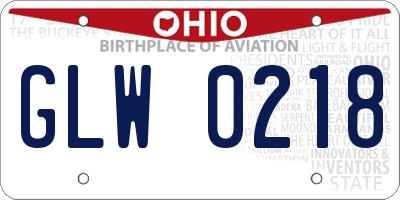 OH license plate GLW0218